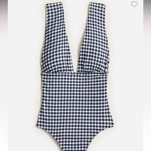 J.Crew V-neck One-Piece in Gingham NWT Size 14